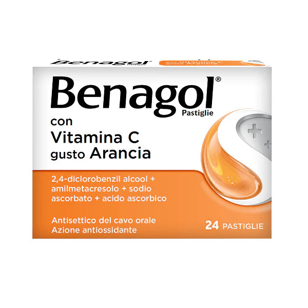 BENAGOL Con Vitamina C 24 Pastiglie Gusto Arancia